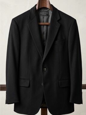 Roberto Vasalli lambswool/cashmere Black Men's suit coat Blazer 42R
